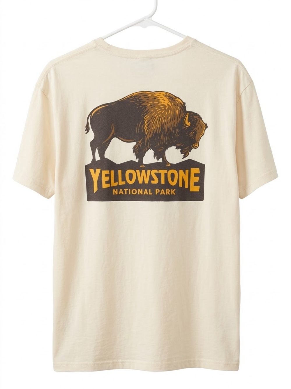 Columbia Yellowstone Cream Graphic T-Shirt - Buffalo Logo (little hole in collar